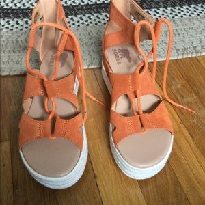 Sorel lace front sandals
